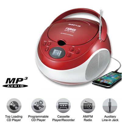 Portable MP3 & CD Player with AM FM Stereo Radio (NPB-252)