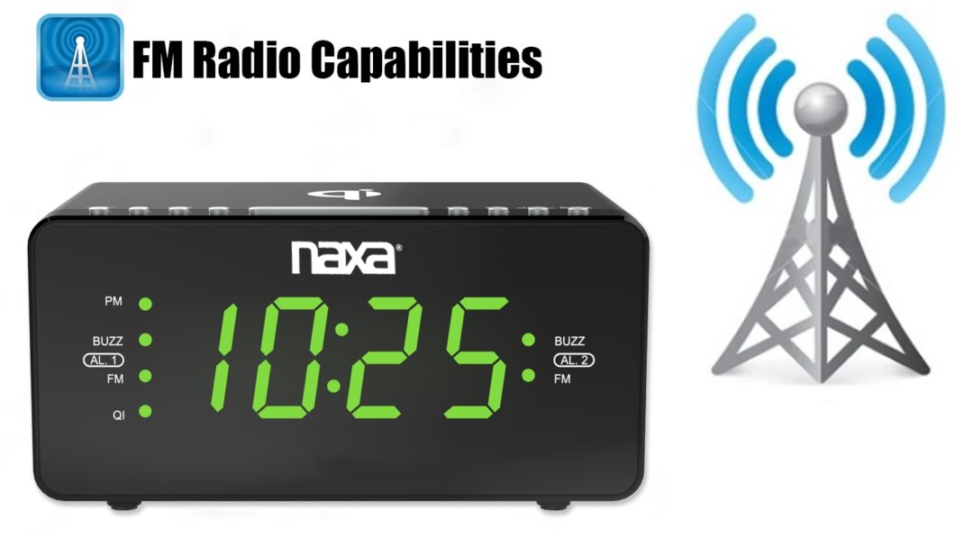 Naxa Dual Alarm Clock with Qi Wireless Charging Function (NRC-191)
