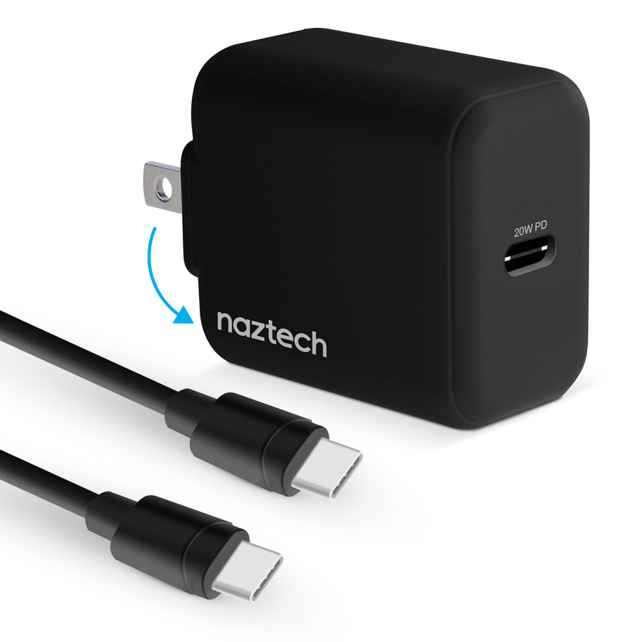 Naztech 20W PD Wall Charger + USB-C to USB-C 4ft Cable