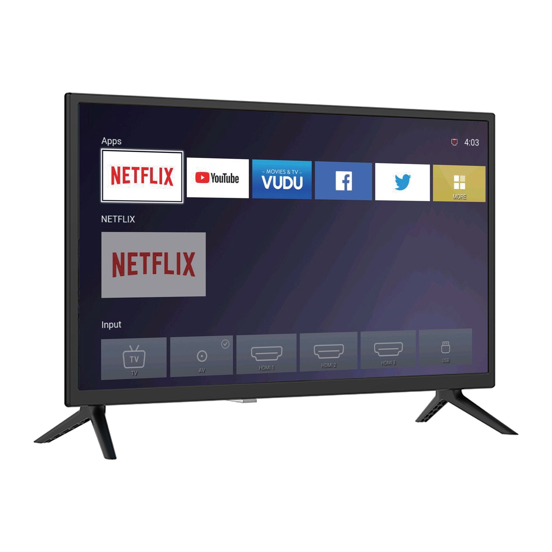 Supersonic 24" Smart 12V ACDC Compatible HDTV DLED HD WiFi with 3 HDMI Inputs and 2 USB Inputs (SC-2416STV)