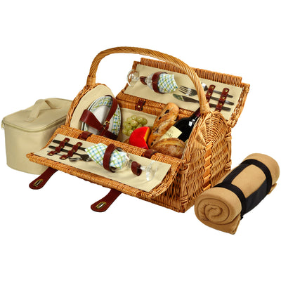 Picnic at Ascot Sussex Picnic Basket with Service for 2 & Blanket  (709B)