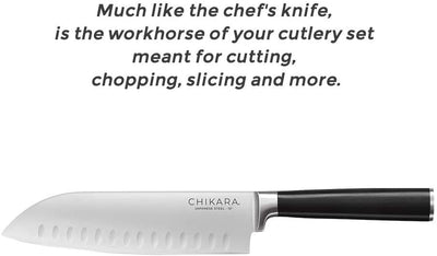 Ginsu Gourmet Chikara Series Forged 420J Japanese Stainless Steel 7" Santoku Knife