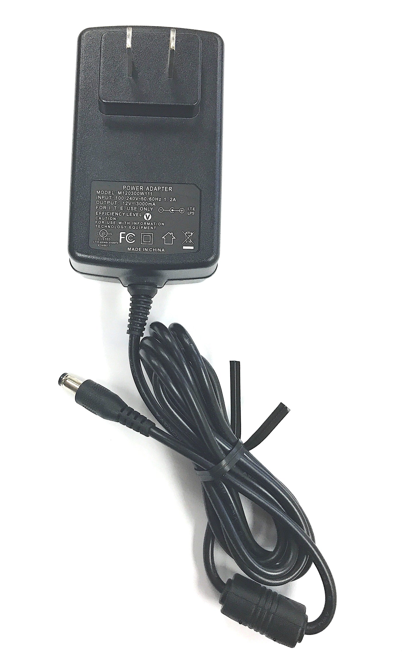 Naxa AC Adapter Power Supply Charger for LED LCD TVs and TV-DVD Televisions up to 15" (12V, 3A, 36W, 2.1mm x 5.5mm)