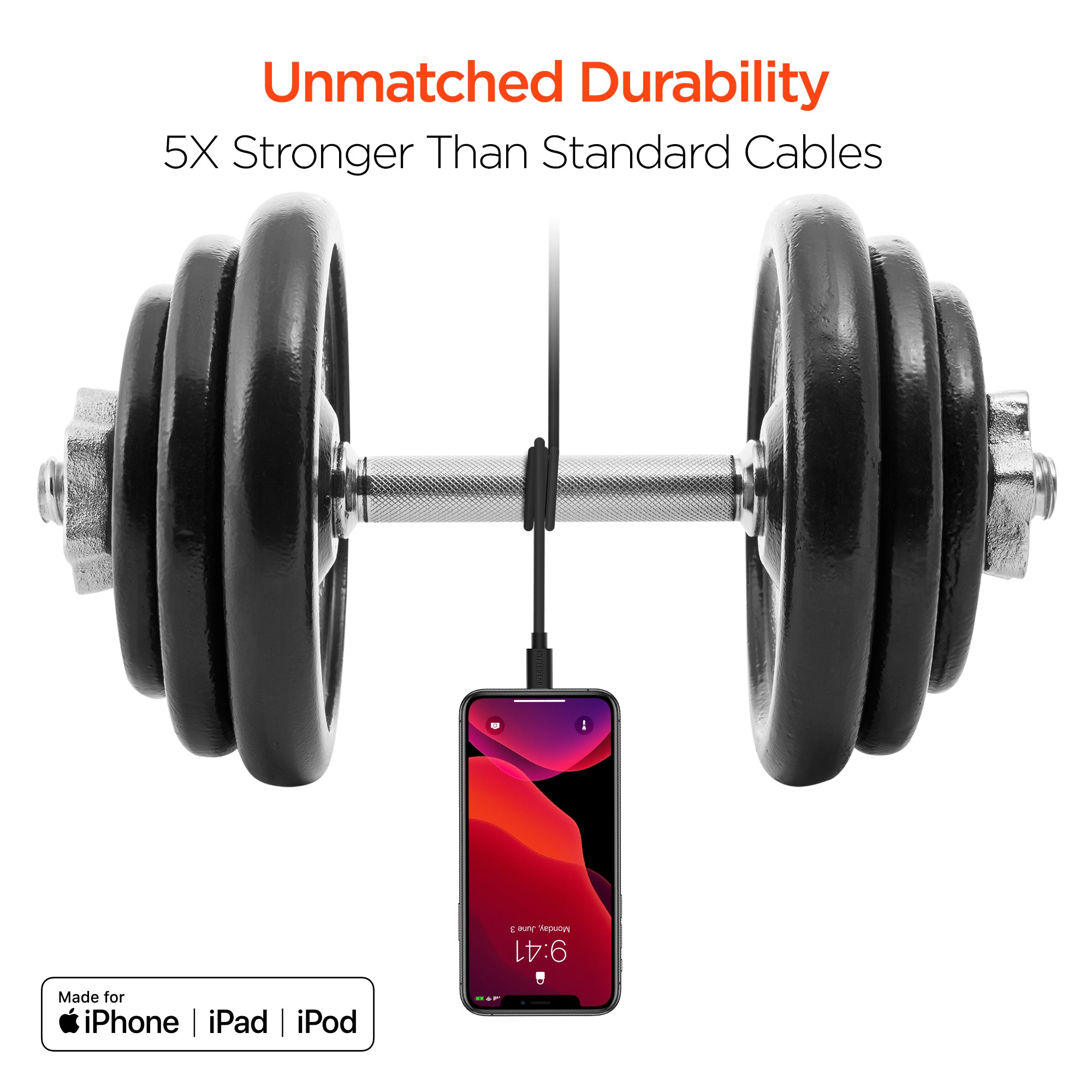 HyperGear USB to Lightning Rounded Cable 4ft