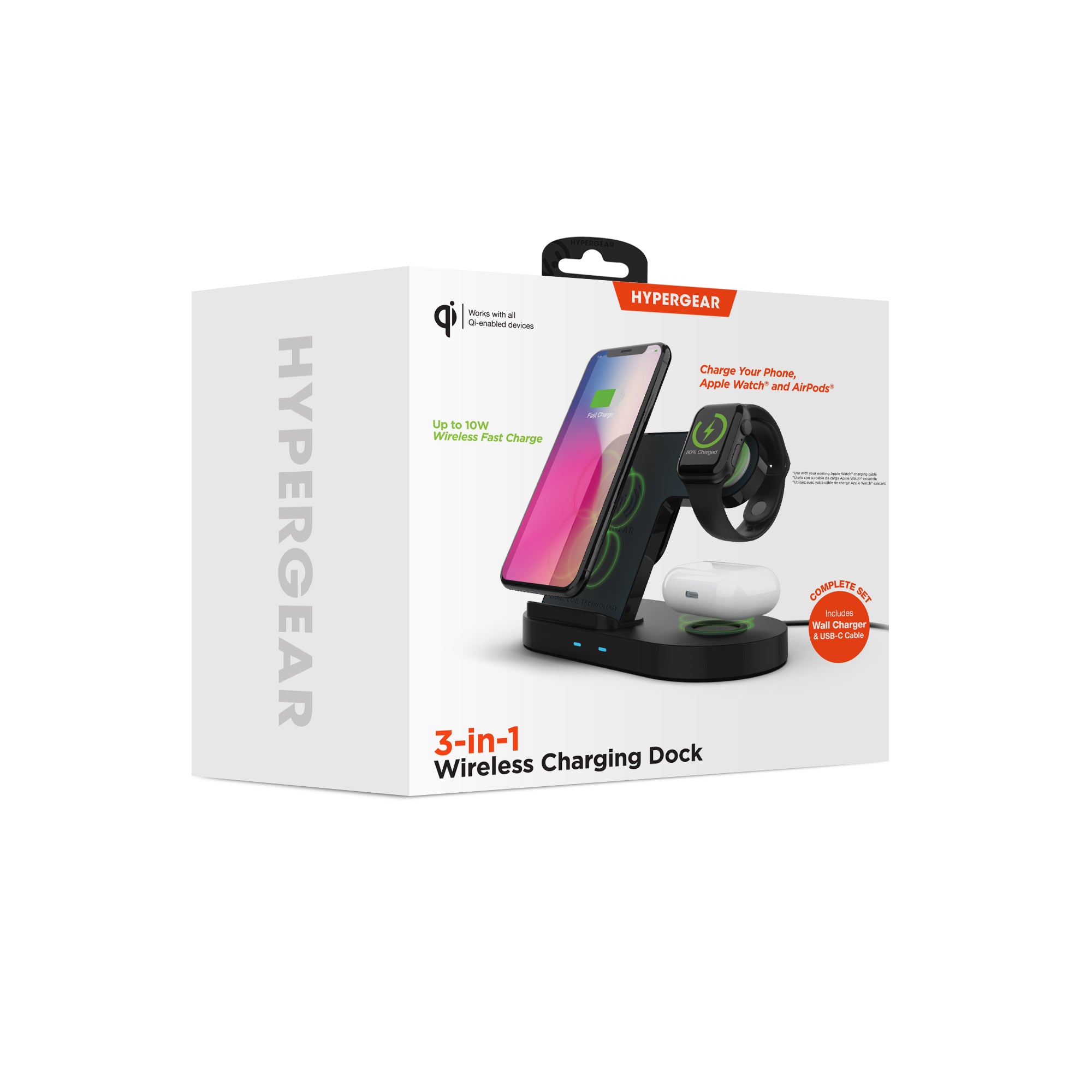 Hypergear Q1 Enabled Iphone Hypergear 3-in-1 Wireless Charging Dock