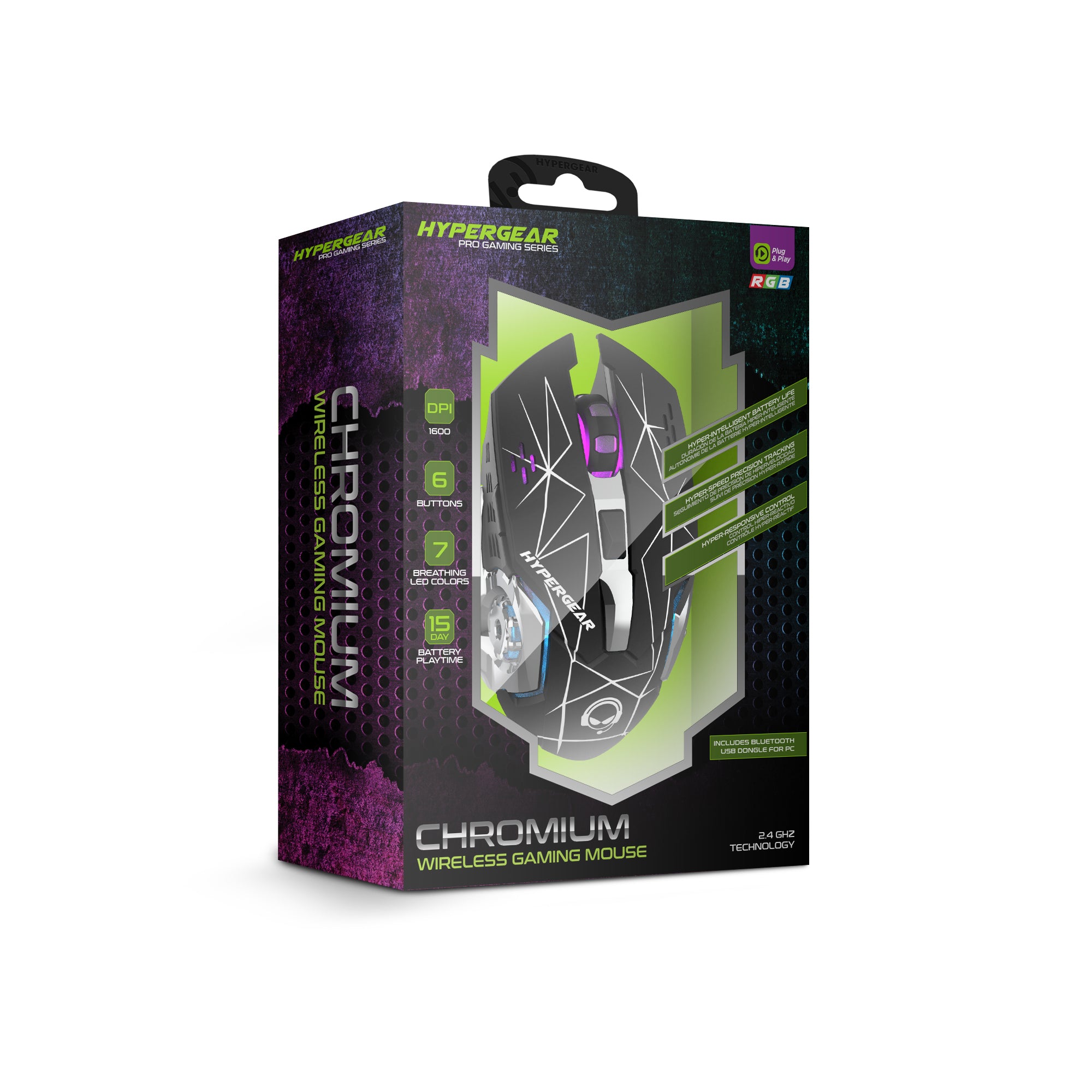 HyperGear Chromium Wireless Gaming Mouse for Extended Play Sessions