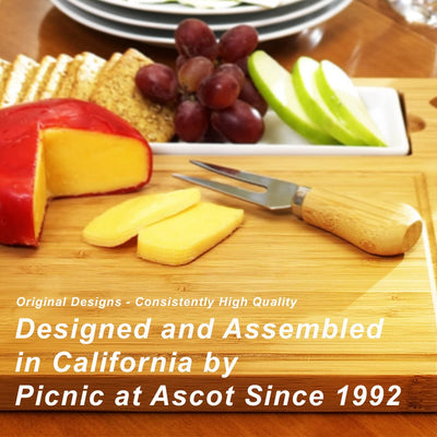 Picnic at Ascot Windsor Hardwood Cheese Board with 4 Tools, Ceramic Bowl and Cheese Markers (CB60)