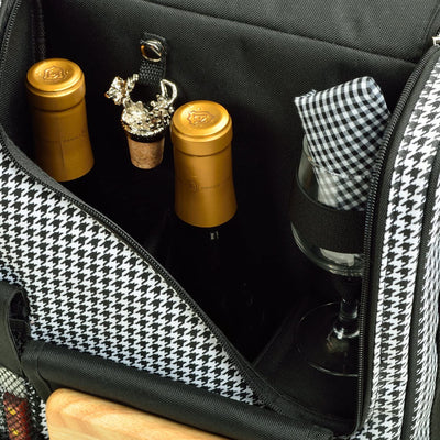 Picnic at Ascot Bordeaux Wine & Cheese Cooler Bag with Glass Wine Glasses & Blanket (535X)