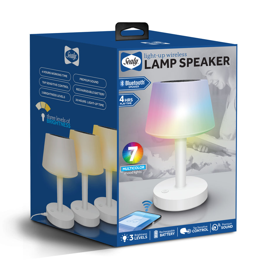 Sealy Bluetooth Multicolor Light-Up Lamp & Speaker with 3 Brightness Levels (BS-101)