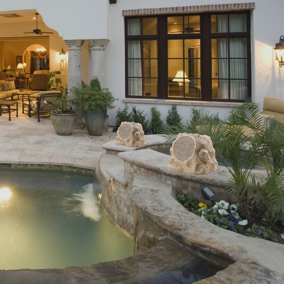 SoundPro Dual Bluetooth Outdoor Weatherproof Rock Landscape Speakers