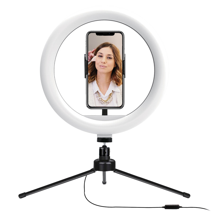 PRO Live Stream 10” LED Table Top Selfie Ring Light (SC-1210SR)