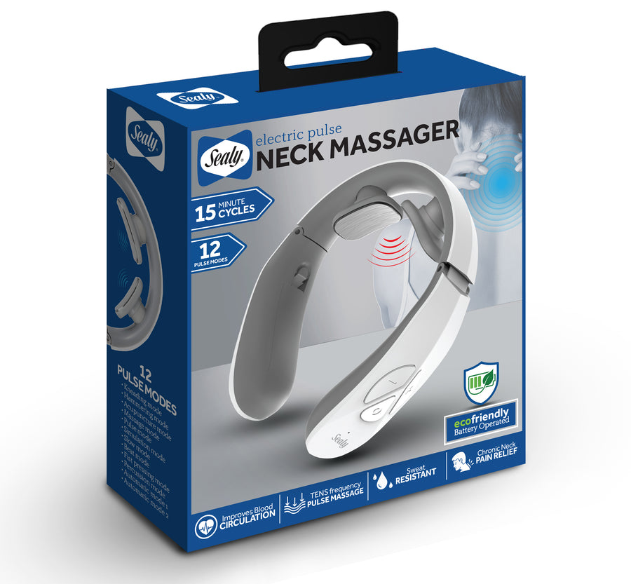 Sealy Electronic Pulse Neck Massager with 12 Pulse Modes (MA-110)