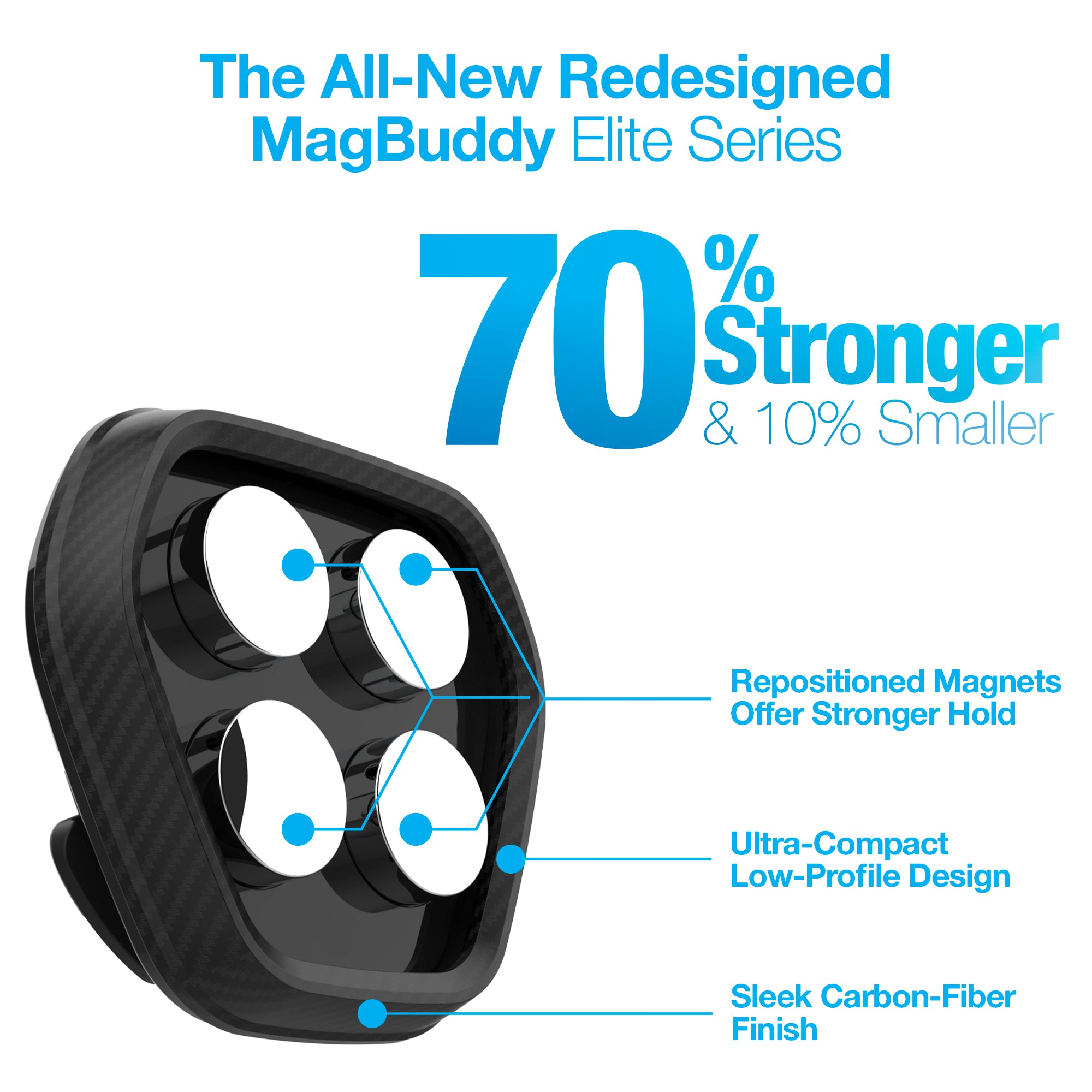 Naztech MagBuddy Elite Anywhere Mount - Hands-Free and Shock Proof