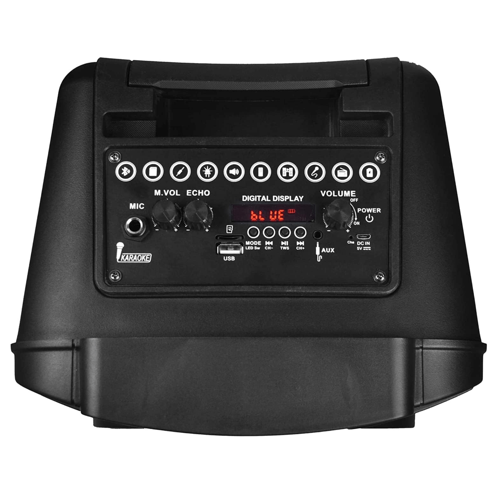 Norcent 8" Portable Bluetooth Outdoor Speaker with FM Radio and LED Lights