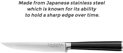 Ginsu Gourmet Chikara Series Forged 420J Japanese Stainless Steel 4-Piece 4.5" Steak Knife Set