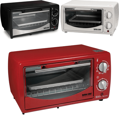 Better Chef 9L Toaster Oven Broiler with Slide-Out Rack and Bake Tray