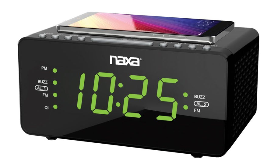 Naxa Dual Alarm Clock with Qi Wireless Charging Function (NRC-191)
