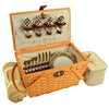 Picnic at Ascot Settler Traditional American Style Picnic Basket with Service for 4 & Blanket (717HB)