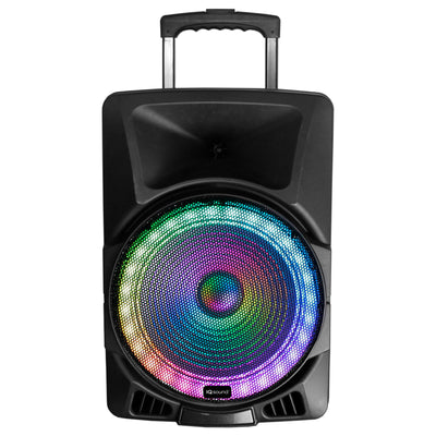 15” Portable Bluetooth Speaker w True Wireless Stereo & LED Lights (IQ-8115DJBT)