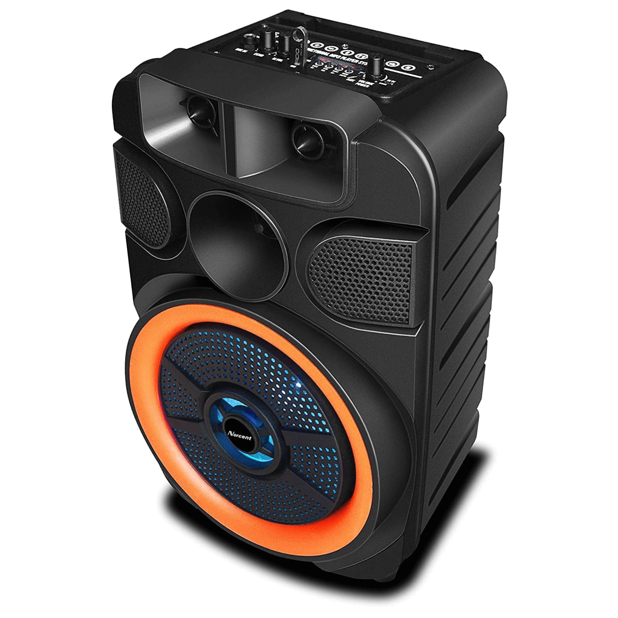 Norcent 8" Portable Bluetooth Outdoor Speaker with FM Radio and LED Lights