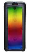 Portable Dual 8 inch Bluetooth Blaze Party Speakers with Full Glow Disco Lights (True Wireless Blazing Party Rocker) (NDS-8501)