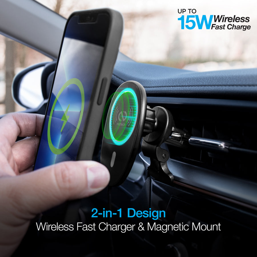 Naztech MagLock 15W Wireless Charging Vent Mount Black (15448-HYP)