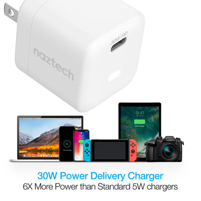 Naztech 30W PD Wall Charger + USB-C to Lightning Cable 4ft W (15339-HYP)