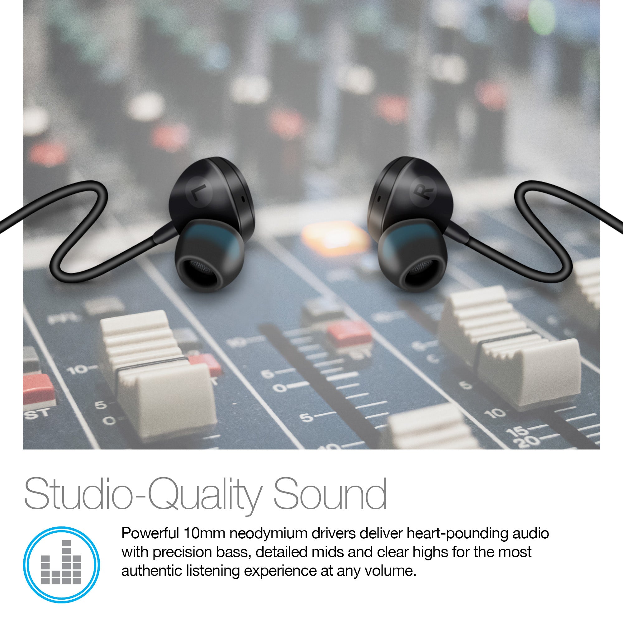 Naztech X1ANC Active Noise Cancelling Earphones 3.5mm Black (14509-HYP)