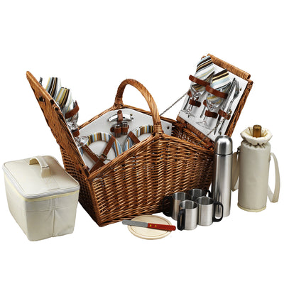 Picnic at Ascot Huntsman Basket with Service for 4 & Coffee Set (705C)