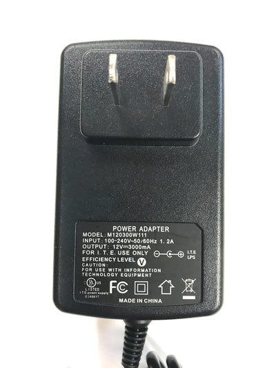 AC Adapter Power Supply Charger for LED LCD TVs and TV-DVD Televisions up to 15" (12V, 3A, 36W, 2.1mm x 5.5mm)