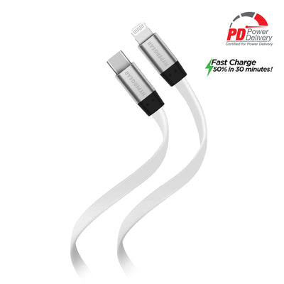 HyperGear Flexi USB-C to Lightning Flat Cable 6ft (USBCABLE3-PRNT)