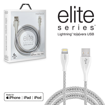 Naztech Elite Series MFI Lightning Metal Cable 4ft (ELITE-PRNT)