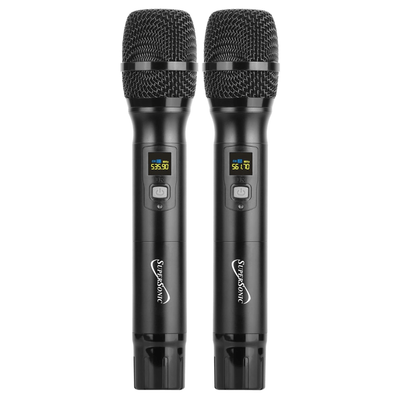 Supersonic UHF Dual Fixed Channel Professional Wireless Microphone