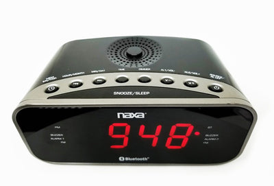 Bluetooth Dual Alarm Clock Radio with Two USB Charge Ports (NRC-182)