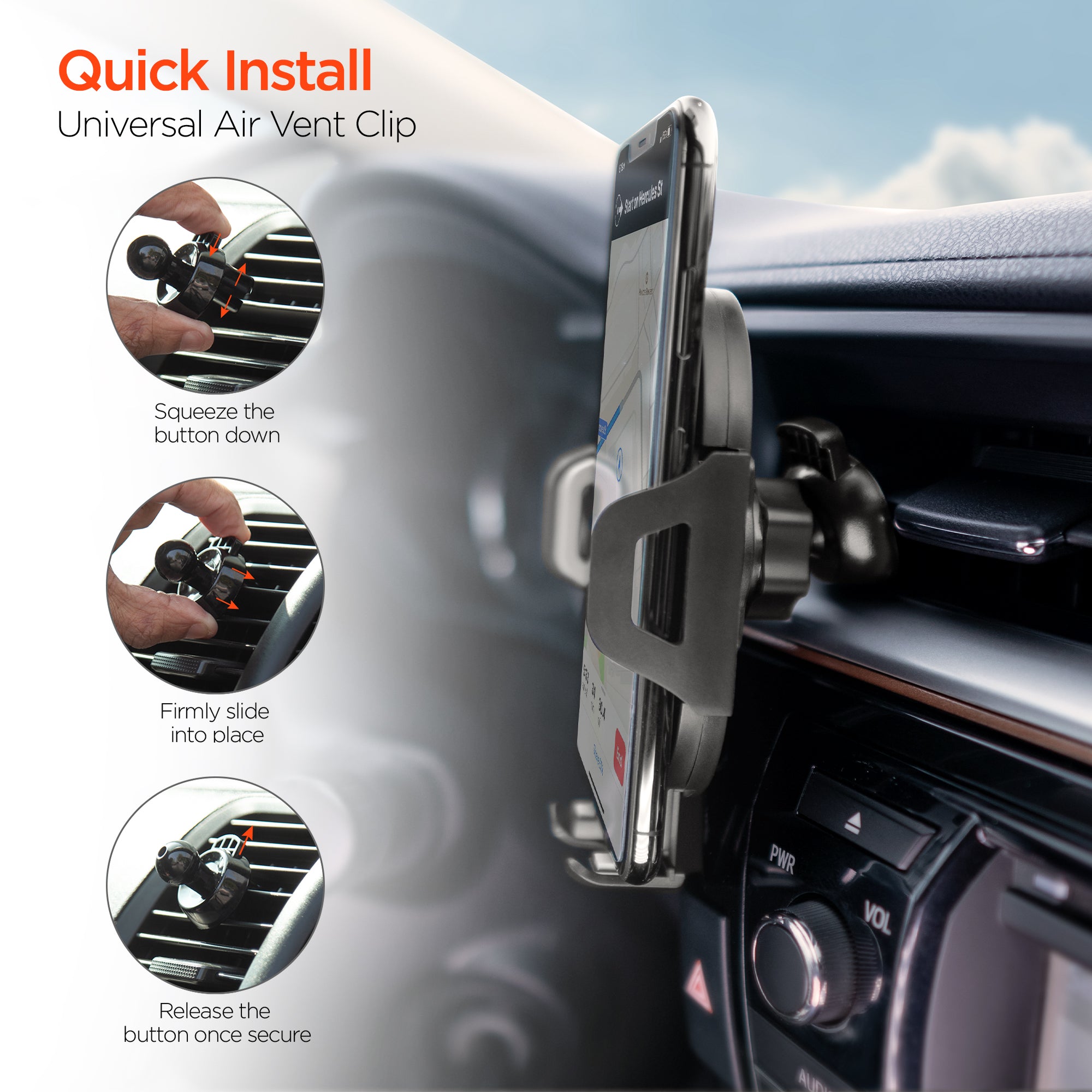 HyperGear 3-in-1 Phone Mount Kit Black (15289-HYP)