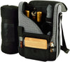 Picnic at Ascot Bordeaux Wine & Cheese Cooler Bag with Glass Wine Glasses & Blanket (535X)