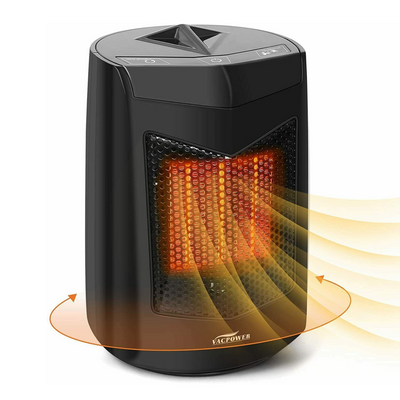 Vacpower 800W Ceramic Portable Space Heater with 50-Degree Oscillation