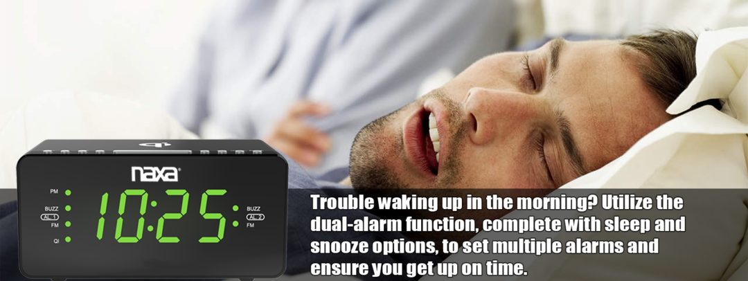 Naxa Dual Alarm Clock with Qi Wireless Charging Function (NRC-191)