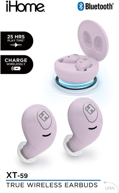 XT-59 Water-Resistant Wireless Bluetooth Earbuds with Round Charging Case (BE-200)