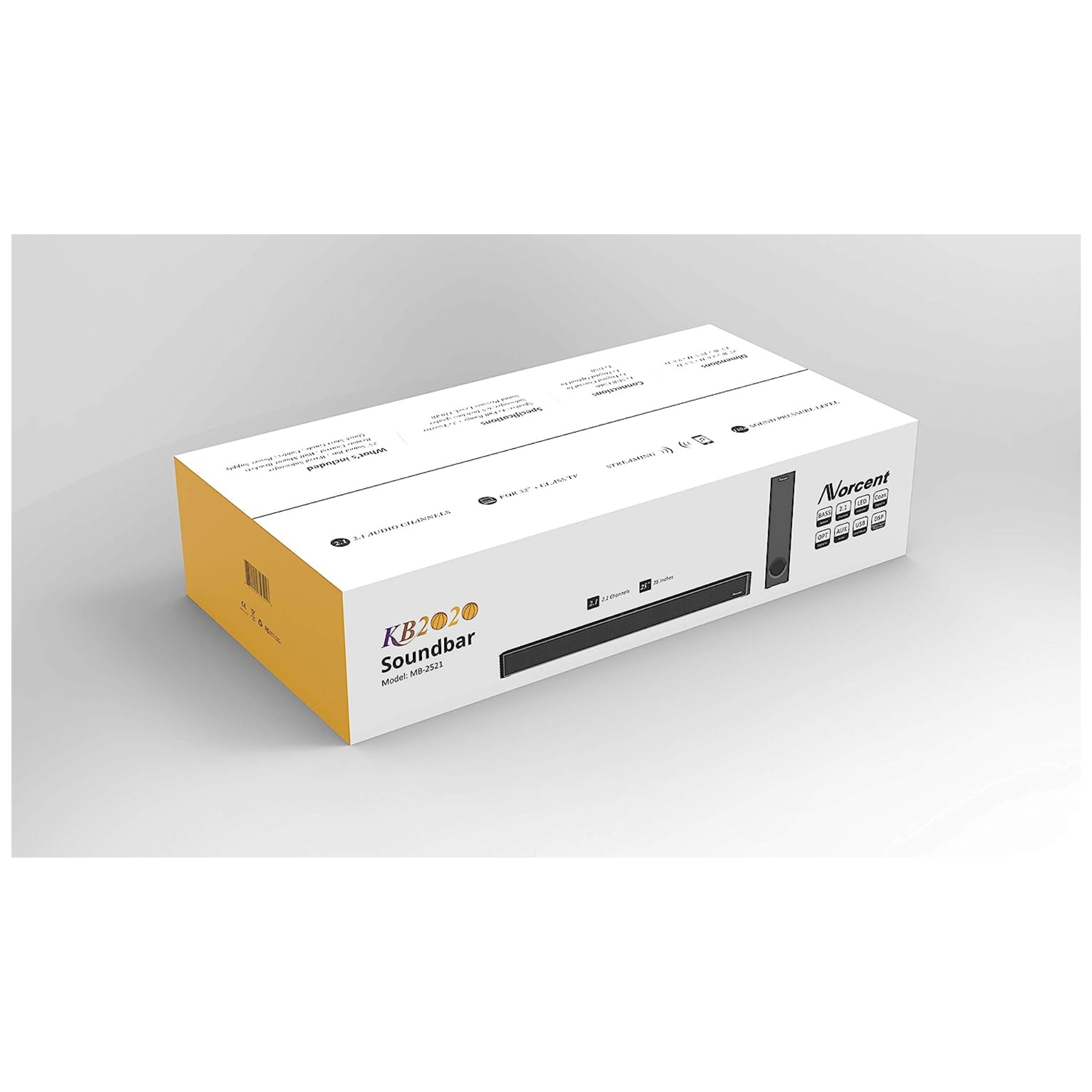 Norcent KB2020 Black Mamba Series 25" 120W Bluetooth Sound Bar with Sub-Woofer