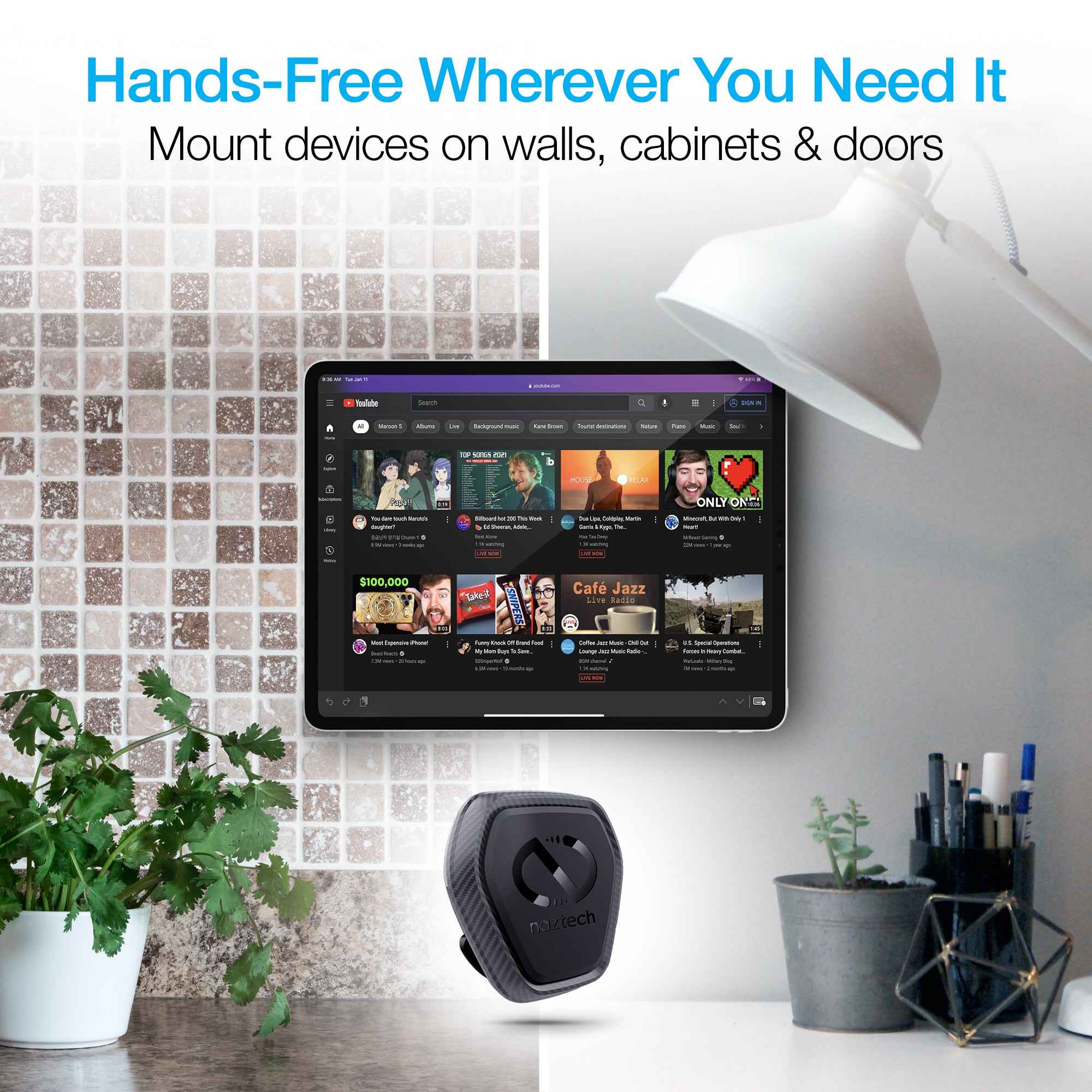 Naztech MagBuddy Elite Anywhere Mount - Hands-Free and Shock Proof