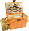 Picnic at Ascot Frisco Traditional American Style Picnic Basket with Service for 2 & Blanket (716HB)