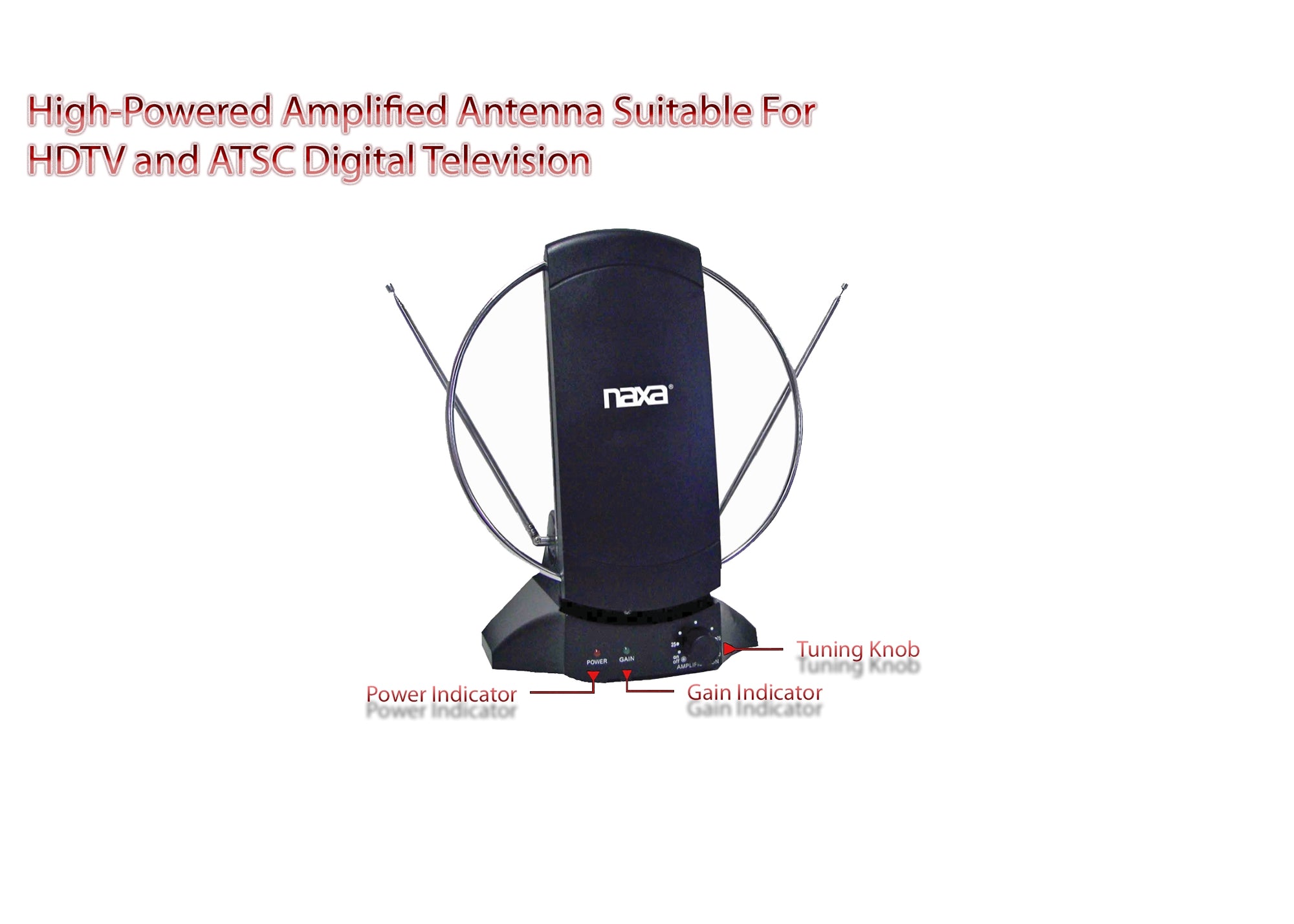Naxa High Powered Amplified Antenna Suitable For HDTV and ATSC Digital TV (NAA-308)