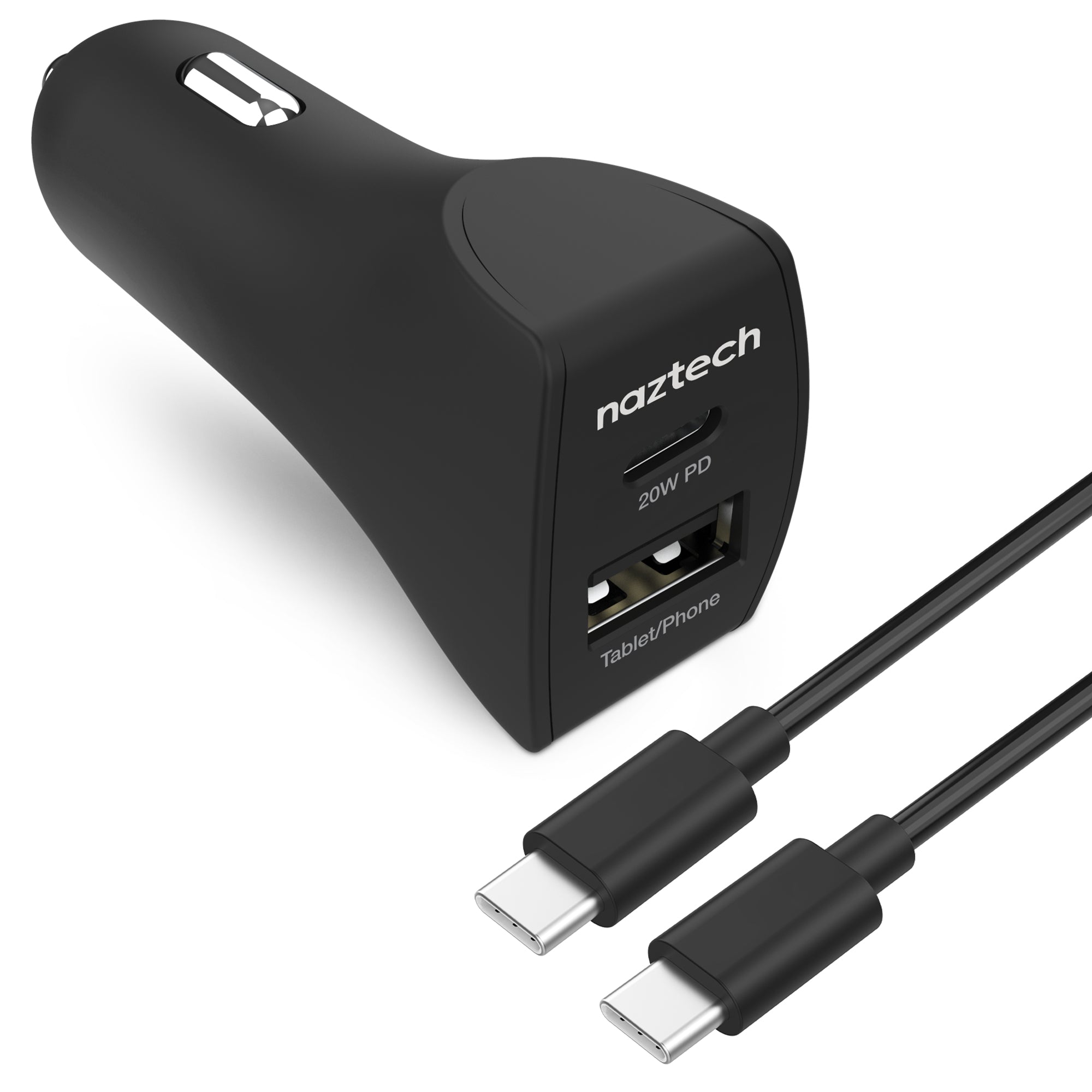 Naztech 20W USB-C PD+12W USB Car Charger