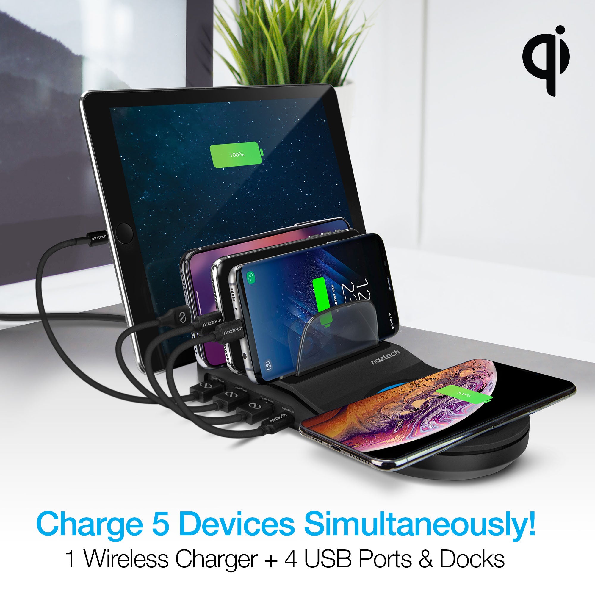 Naztech Wireless Power Hub 5 Black (14573-HYP)