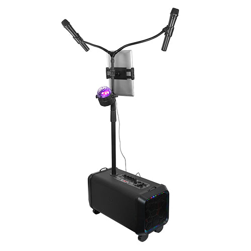 Supersonic Portable PA System Karaoke Speaker with TWS, FM Radio & LED Disco Ball (IQ-906K)