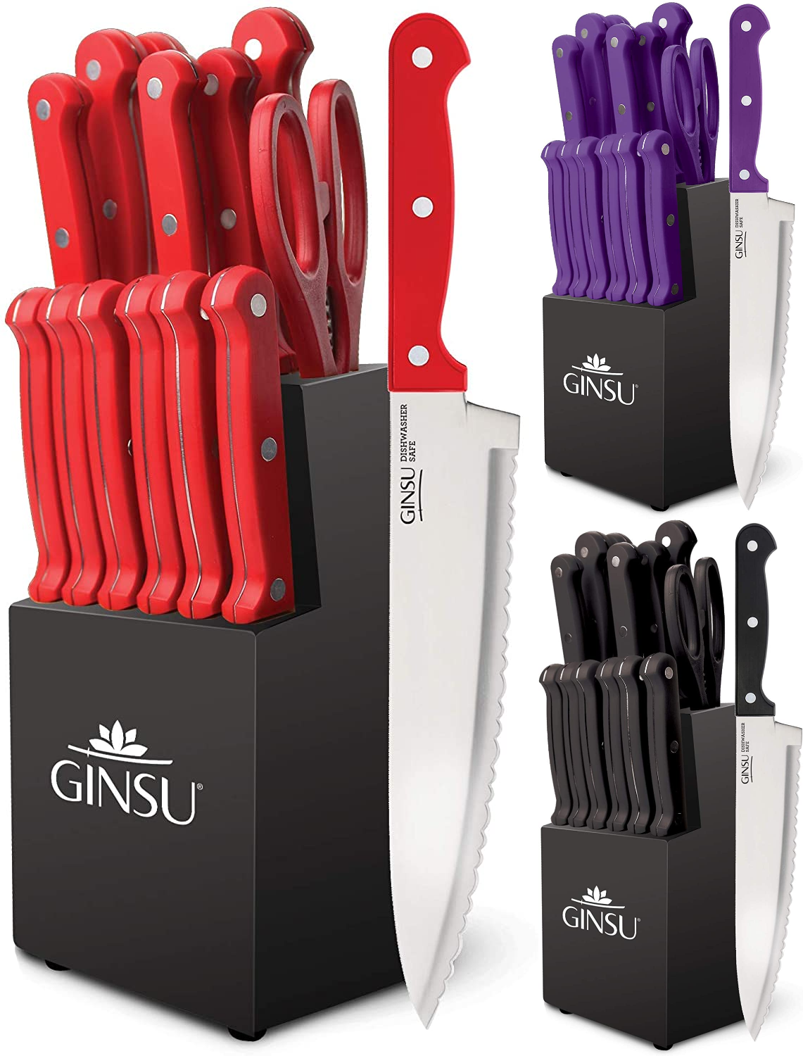  Ginsu Kiso Dishwasher Safe Black 14 Piece Knife Set