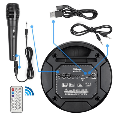 Ridgeway Dual 8" Portable Bluetooth Speaker with LED Lighting Effects and TWS