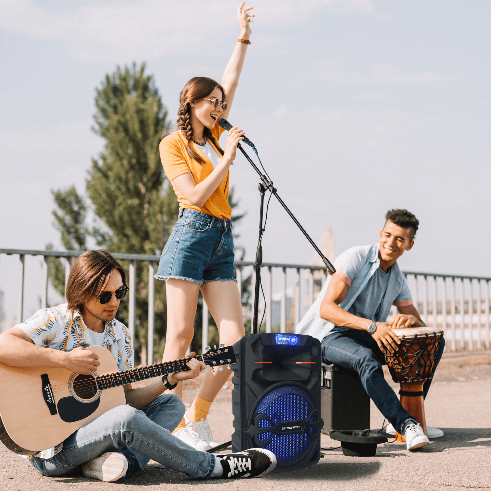 Emerson Portable 12" Bluetooth Party Speaker with Disco Lights