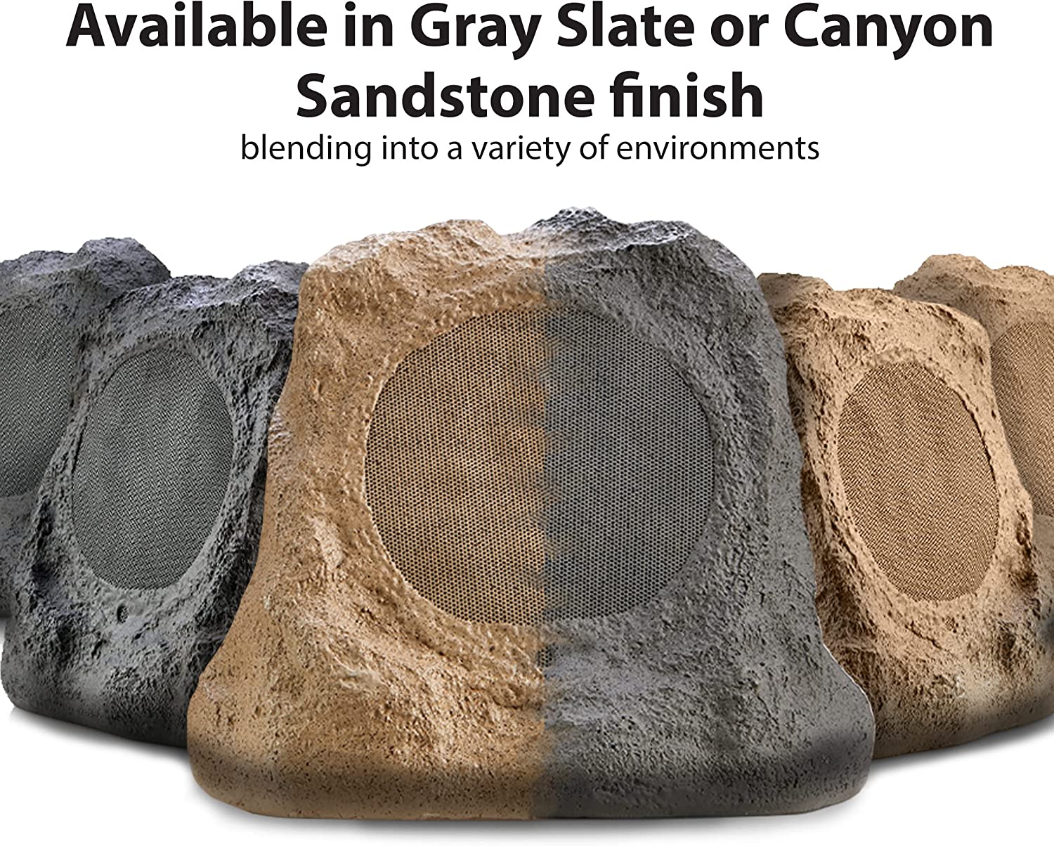 SoundPro Dual Bluetooth Outdoor Weatherproof Rock Landscape Speakers